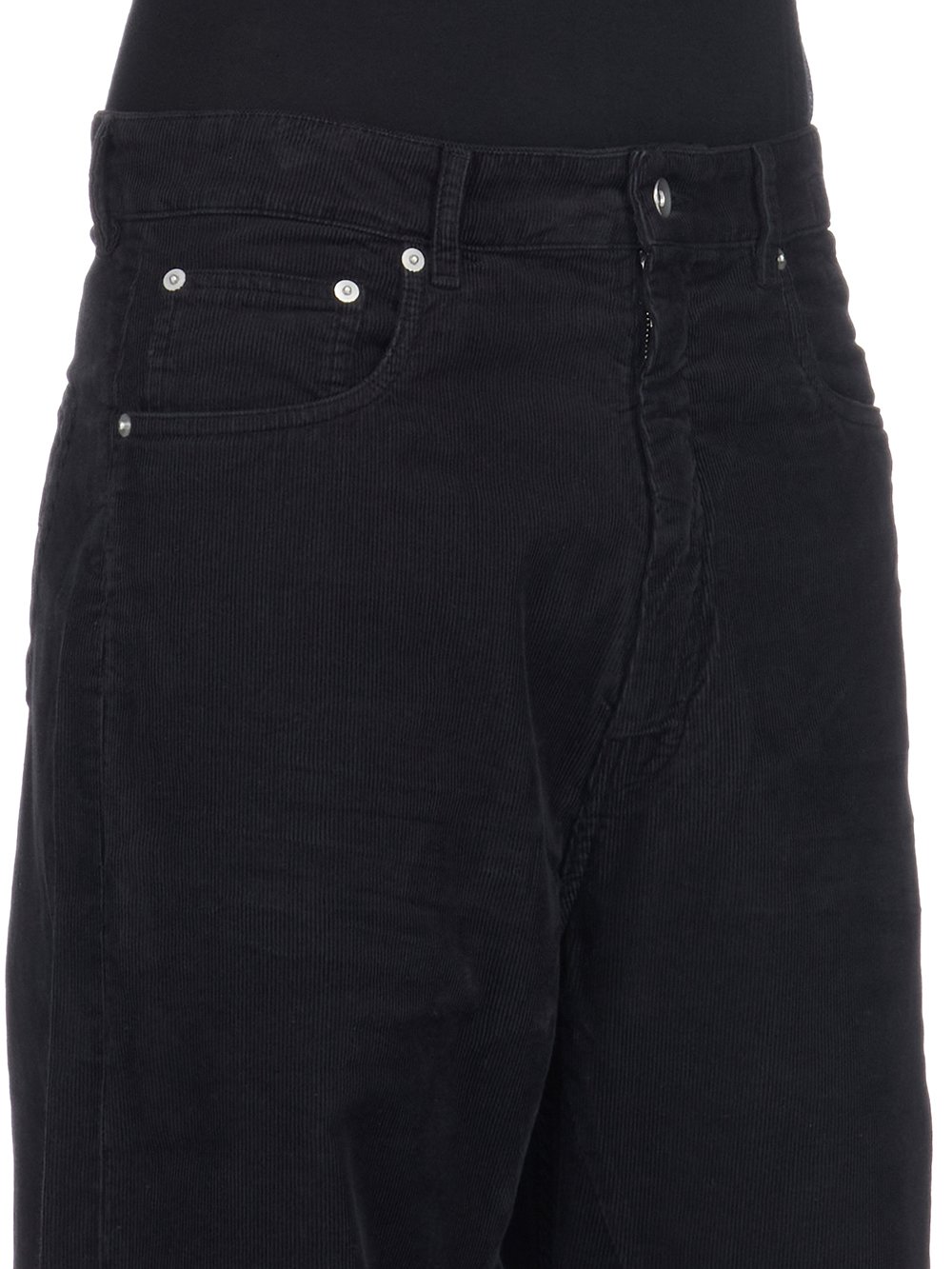 DRKSHDW FW23 LUXOR GETH JEANS IN BLACK COTTON CORDUROY