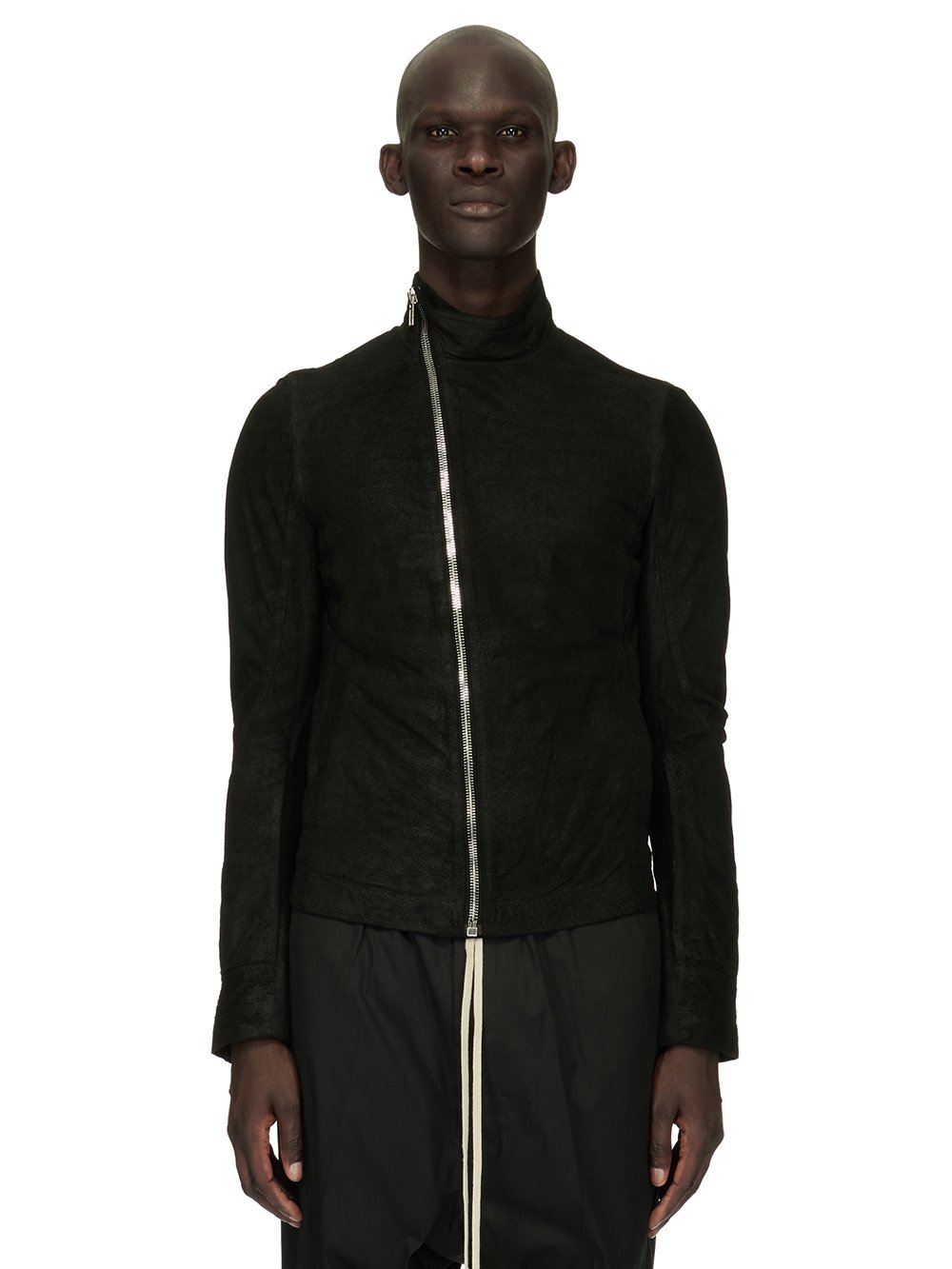 RICK OWENS FOREVER MOLLINO'S BIKER JACKET IN BLACK BLISTER LAMB LEATHER RICK OWENS FOREVER MOLLINO'S BIKER JACKET IN BLACK BLISTER LAMB LEATHER