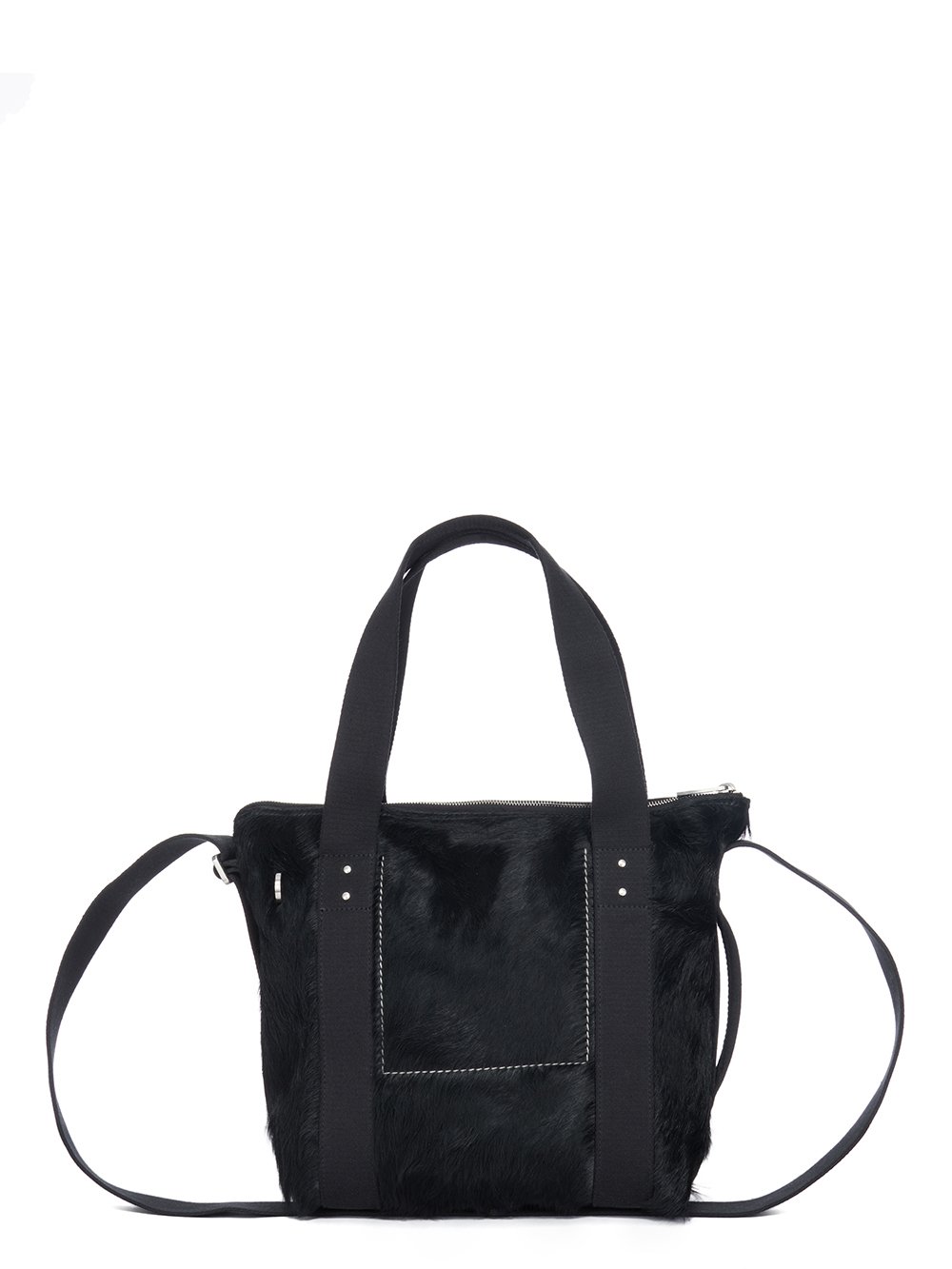 RICK OWENS FW23 LUXOR MINI TROLLEY IN BLACK LONG HAIR PONY