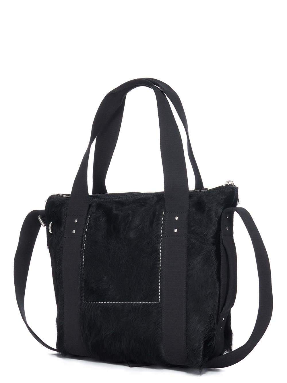 RICK OWENS FW23 LUXOR MINI TROLLEY IN BLACK LONG HAIR PONY