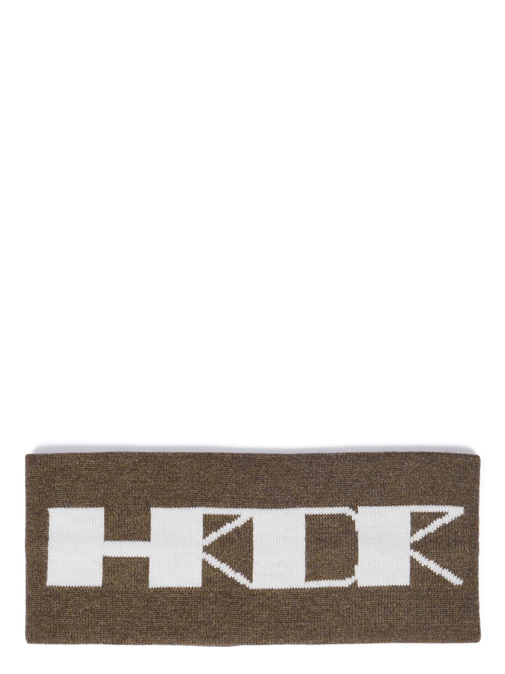 RICK OWENS FW23 LUXOR HRDR HEADBAND IN DUST AND MILK COTTON KNIT